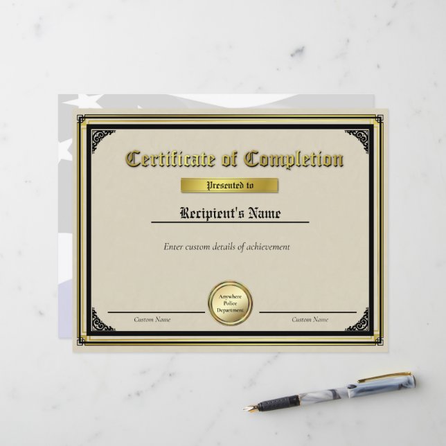 Förseglingsintyg för anpassningsbar tunn blå linje (Fram/Back In Situ)