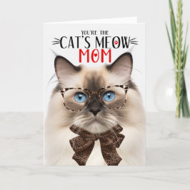 Förseglingspunkt Ragdoll Cat för Mamma vid Mors da Helgkort