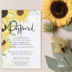 Försenad Bröllop Elegant Rustika Solrosor Inbjudningar