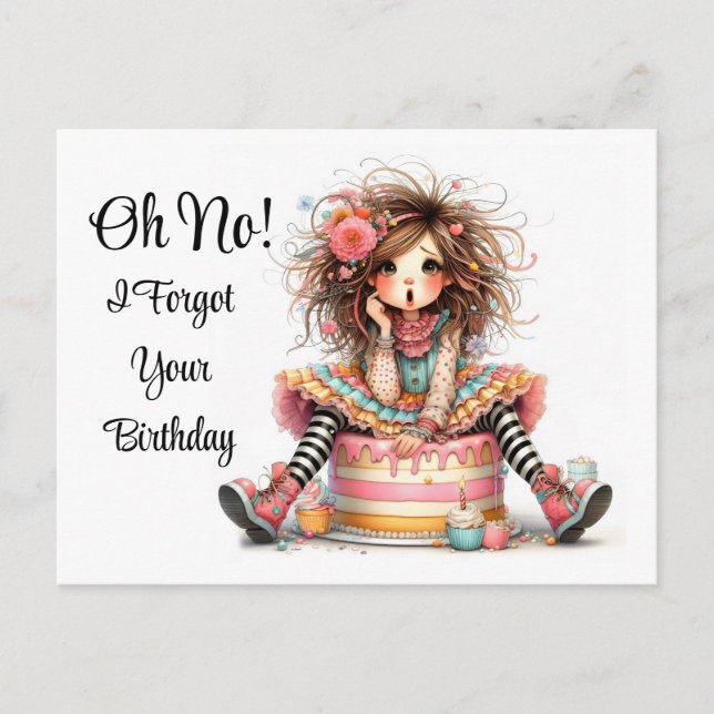 Försenad födelsedagskort vykort (Framsida)