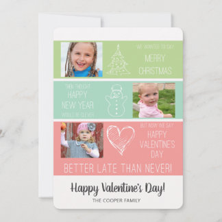 Försenad jul/roligt fotovalentinkort julkort