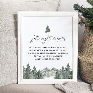 Försenad nattblöjor, babyskylt poster