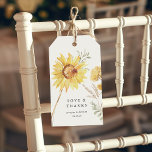 Försenad sommarsolrosbröllopsförmån presentetikett<br><div class="desc">Rustic Solros och boho foliage bröllopsgåva märkre.</div>