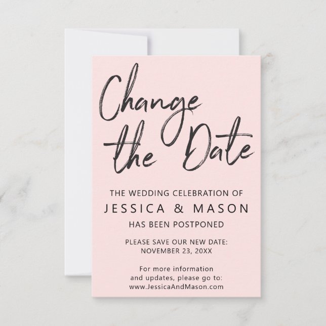 Försenat bröllops kallelse kort (Framsida)