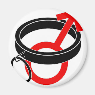 Försett med krage male symbol magnet