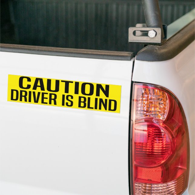försiktig chauffören är blind bildekal (På lastbil)