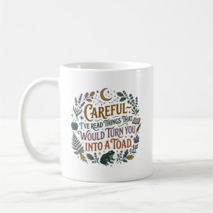 Försiktig jag har läst saker roligt bok häxa citat kaffemugg