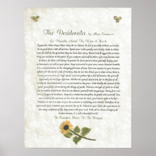 Försiktiga daisy för DESIDERATA Poster
