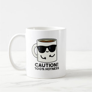 Försiktighet 100% Hotness Funny Coffee Pun Kaffemugg
