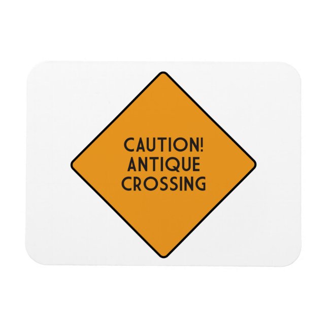 Försiktighet! Antique Crossing Magnet (Horisontell)