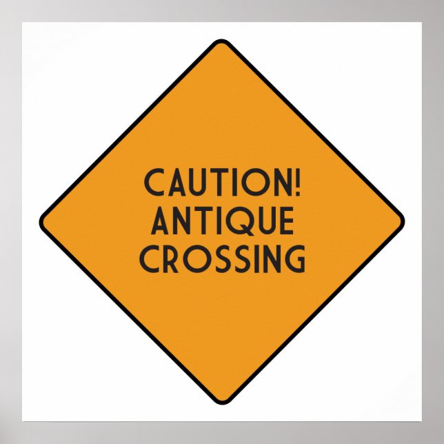 Försiktighet! Antique Crossing Poster (Framsidan)