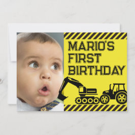 Försiktighet! Funny First Födelsedagsfest inbjudan