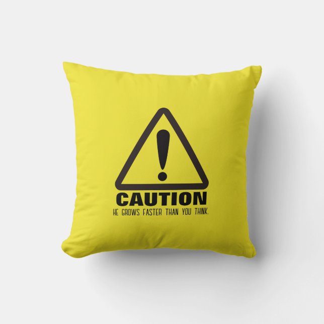 Försiktighet! Funny First Födelsedagsfest inbjudan Kudde (Framsida)