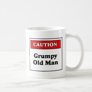 Försiktighet Grumpy Old Man Kaffemugg