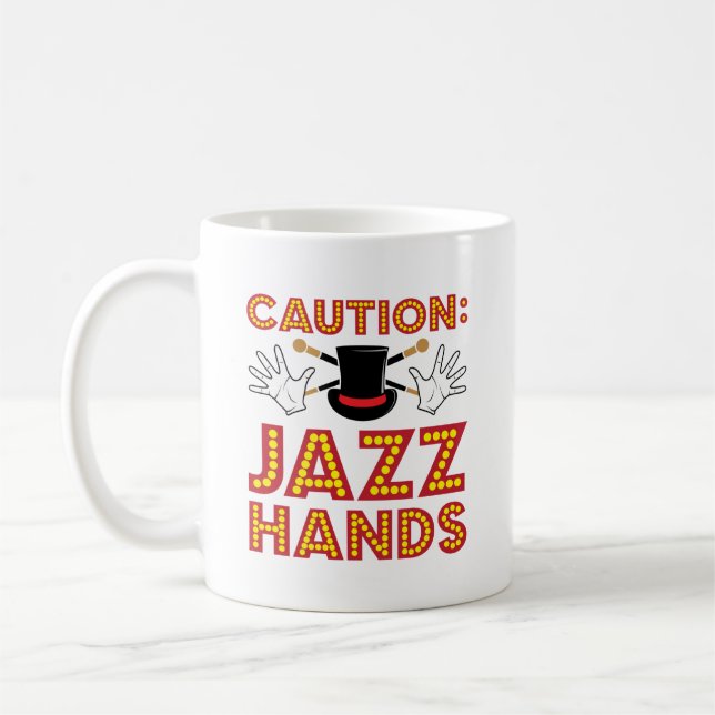Försiktighet Jazz Händer Dance Dancer Kaffemugg (Vänster)
