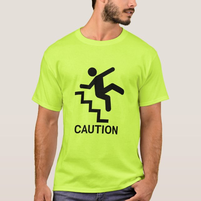 Försiktighet klumpig t shirt (Framsida)