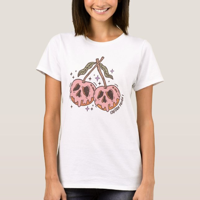 Försiktighet: Spooky Cherry T-Shirt (Framsida)