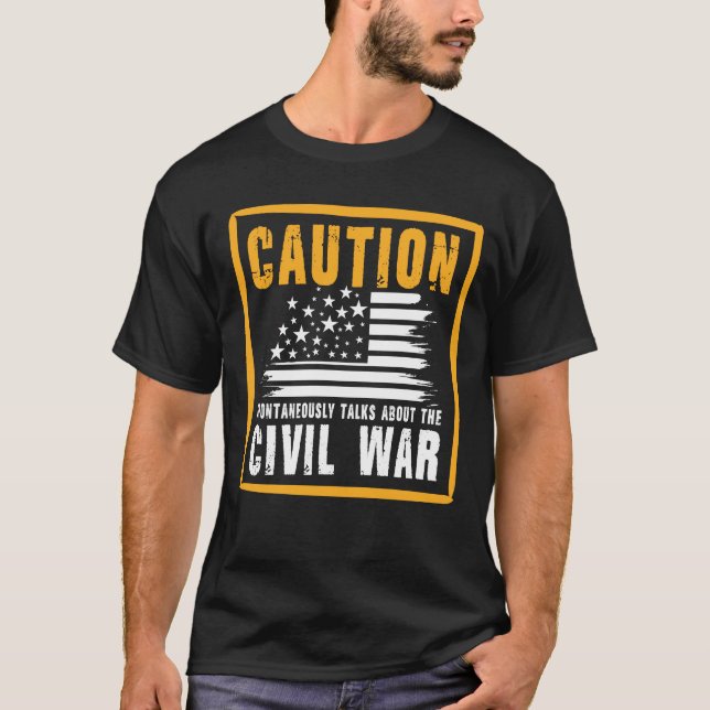 Försiktighet talar spontant om civila Krig T Shirt (Framsida)
