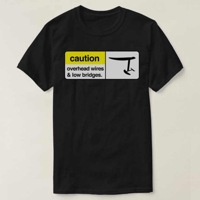 Försiktighet vid kontaktledningar och låga broar C T Shirt (Design framsida)