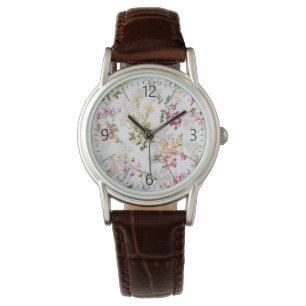 Försiktigt blommönster armbandsur