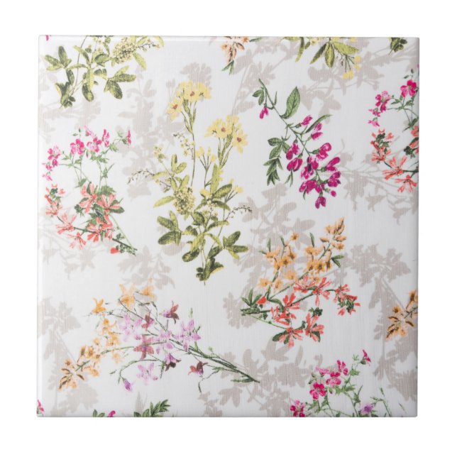 Försiktigt blommönster kakelplatta (Framsidan)