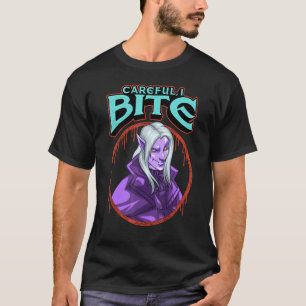 Försiktigt i Bita Halloween Vampire Costume T Shirt