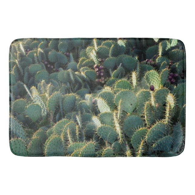 Försiktigt! Taggbara kaktusar! Badrumsmatta (Framsidan)