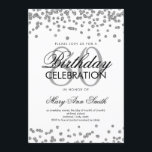 Försilvra 80th födelsedagsfestglitterkonfettiar inbjudningar<br><div class="desc">För födelsedagfauxen för eleganten försilvrar 80th konfettiar för glitter inbjudanmallen. Underbart för 80th födelsedagsfester och mer!</div>