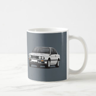 Försilvra BMW 3 serie, E30, illustration Kaffemugg