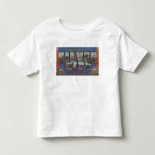 Försilvra staden, nya - mexico - stora brevplatse t-shirt