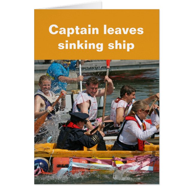 Försjunkande frakt-kort hälsningskort (Framsidan)