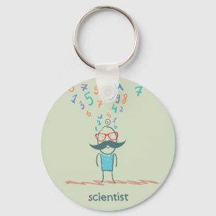 Forskare tänkande Keychain Nyckelring