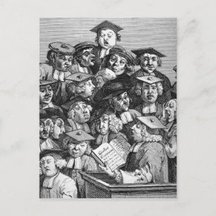 Forskare vid en föreläsning, 20 januari 1736-37 vykort
