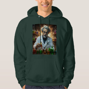 Forskare vid ett laboratorieblandningsläge. hoodie