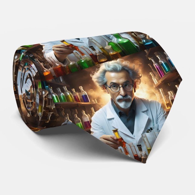 Forskare vid ett laboratorieblandningsläge. slips (Rullad)