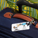 Forskare vid Telescope Astronomy Science Humor Bagagebricka<br><div class="desc">Lägg till en liten bit till dina resor med vår Astronomer Telescope Luggage Tag. Den här bagageetiketten är en perfekt för dem som drömmer om stjärnorna och universums mystik. Vår bagagetapp är gjord av tåliga material och ser till att dina väskor står på vilken transportör som helst i bälte, samtidigt...</div>