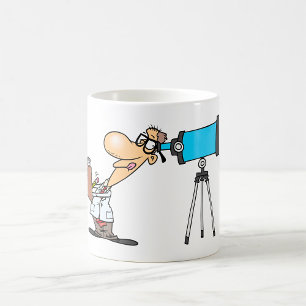 Forskare vid Telescope Astronomy Science Humor Kaffemugg