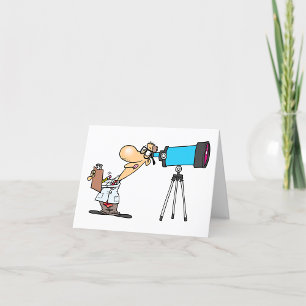 Forskare vid Telescope Astronomy Science Humor Tack Kort