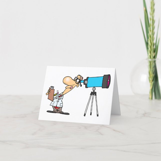 Forskare vid Telescope Astronomy Science Humor Tack Kort (Skapare uppladdad)