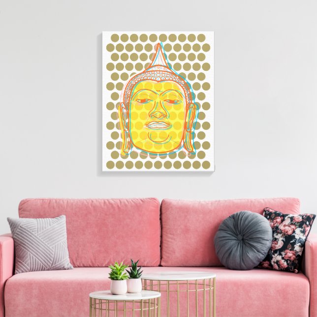 Förskjutning av huvud för Buddha Skriv ut moderna  Canvastryck (Insitu (Vardagsrum))
