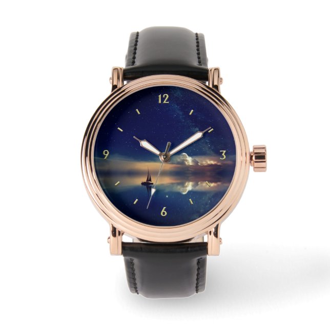 Förskjutning till molnhash-märket i siffror armbandsur (Framsida)