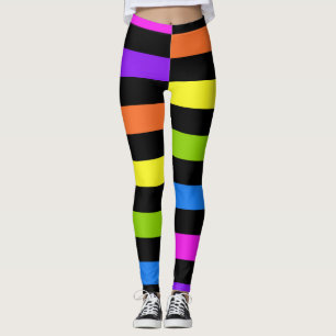 Förskjutningsblock Ljusa färger med svart Leggings