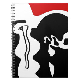 Förskjutningskammare: Abstrakt Black, White & Red Anteckningsbok
