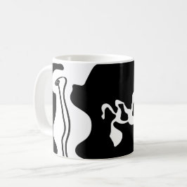 Förskjutningskammare: Abstrakt Black, White & Red Kaffemugg
