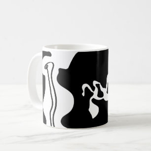 Förskjutningskammare: Abstrakt Black, White & Red Kaffemugg