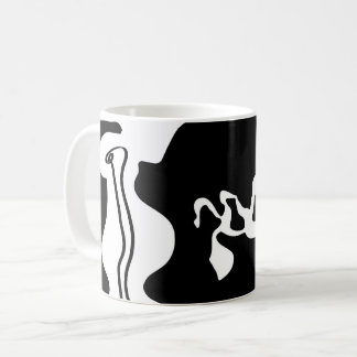 Förskjutningskammare: Abstrakt Black, White & Red Kaffemugg