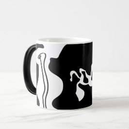 Förskjutningskammare: Abstrakt Black, White & Red Magisk Mugg