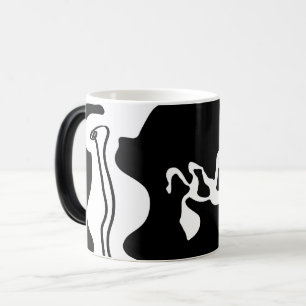 Förskjutningskammare: Abstrakt Black, White & Red Magisk Mugg