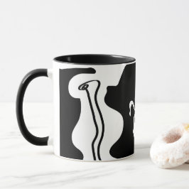 Förskjutningskammare: Abstrakt Black, White & Red Mugg