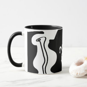 Förskjutningskammare: Abstrakt Black, White & Red Mugg